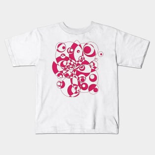 Psychedelic Spooky eyes - Pink and white Kids T-Shirt